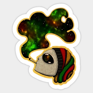 Rasta hat grey alian Sticker